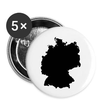 Deutschland - Buttons klein 25 mm (5er Pack) - Weiß - Vorne
