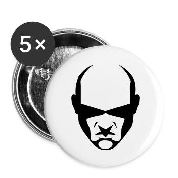 balded head - Buttons small 1''/25 mm (5-pack) - white - Front