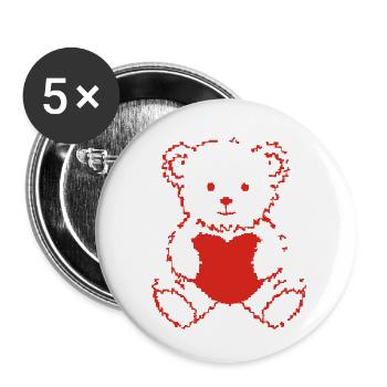 herz - Lot de 5 petits badges (25 mm) - blanc - Devant