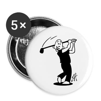 Golf - Lot de 5 petits badges (25 mm) - blanc - Devant