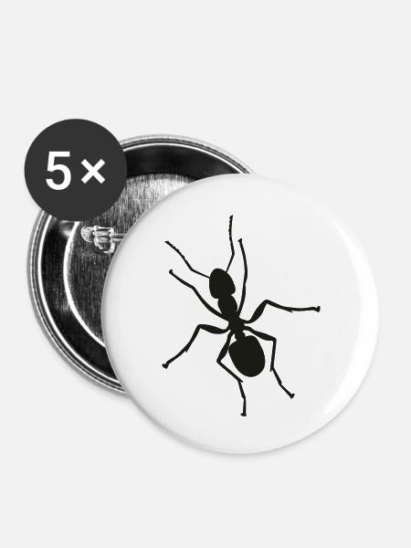 ameise - Buttons klein 25 mm (5er Pack) - Weiß