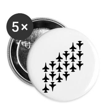 avion de combat - Lot de 5 petits badges (25 mm) - blanc - Devant