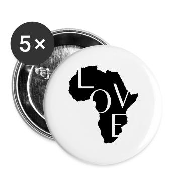 LOVE AFRIKA AFRICA - Buttons klein 25 mm (5er Pack) - Weiß - Vorne