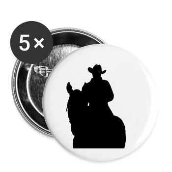 Western-Reiterin - Buttons klein 25 mm (5er Pack) - Weiß - Vorne