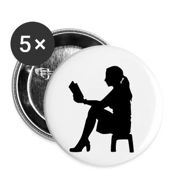 Die anonyme Leserin - Buttons klein 25 mm (5er Pack) - Weiß - Vorne