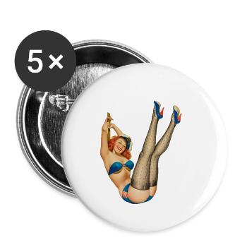Marine la pin up - Buttons klein 25 mm (5er Pack) - Weiß - Vorne