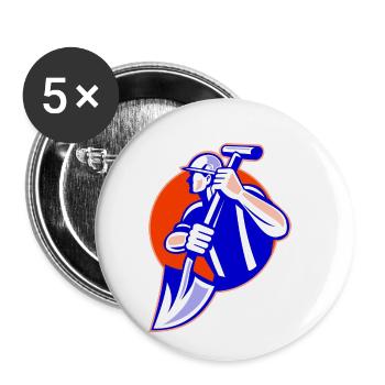 The builder - Buttons small 1''/25 mm (5-pack) - white - Front