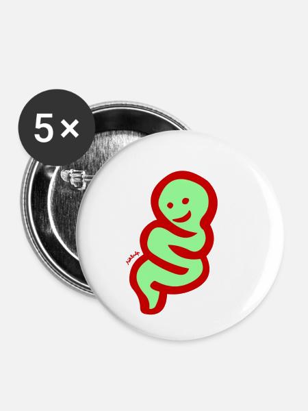 be happy - Buttons klein 25 mm (5er Pack) - Weiß