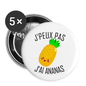 I can not have Pineapple - Buttons small 1''/25 mm (5-pack) - white - Front