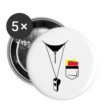 Referee - Football - Map and whistle - Buttons small 1''/25 mm (5-pack) - white - Front