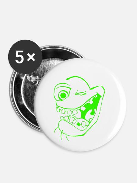 Freaky Emoji - Buttons klein 25 mm (5er Pack) - Weiß