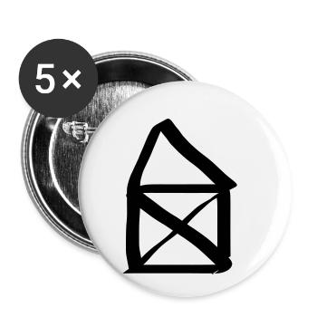 Maison du Père Noël - Lot de 5 petits badges (25 mm) - blanc - Devant