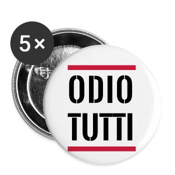Je déteste tout le monde - Lot de 5 petits badges (25 mm) - blanc - Devant
