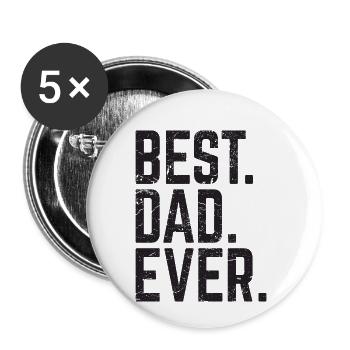Best Dad Ever - Buttons small 1''/25 mm (5-pack) - white - Front