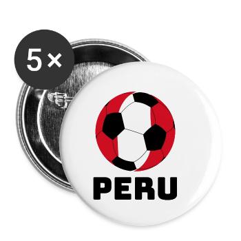 Peru ball with text Peru Gift Sport - Buttons small 1''/25 mm (5-pack) - white - Front