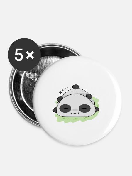 Panda - Buttons klein 25 mm (5er Pack) - Weiß
