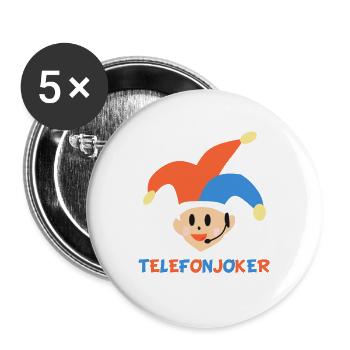 telefonjoker - Buttons klein 25 mm (5er Pack) - Weiß - Vorne