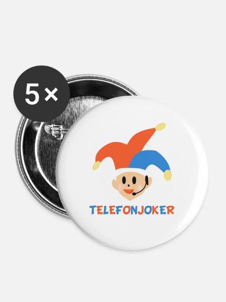 telefonjoker - Buttons klein 25 mm (5er Pack) - Weiß