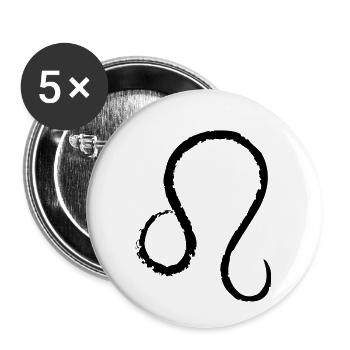 Zodiaque Lion - Lion - Lot de 5 petits badges (25 mm) - blanc - Devant