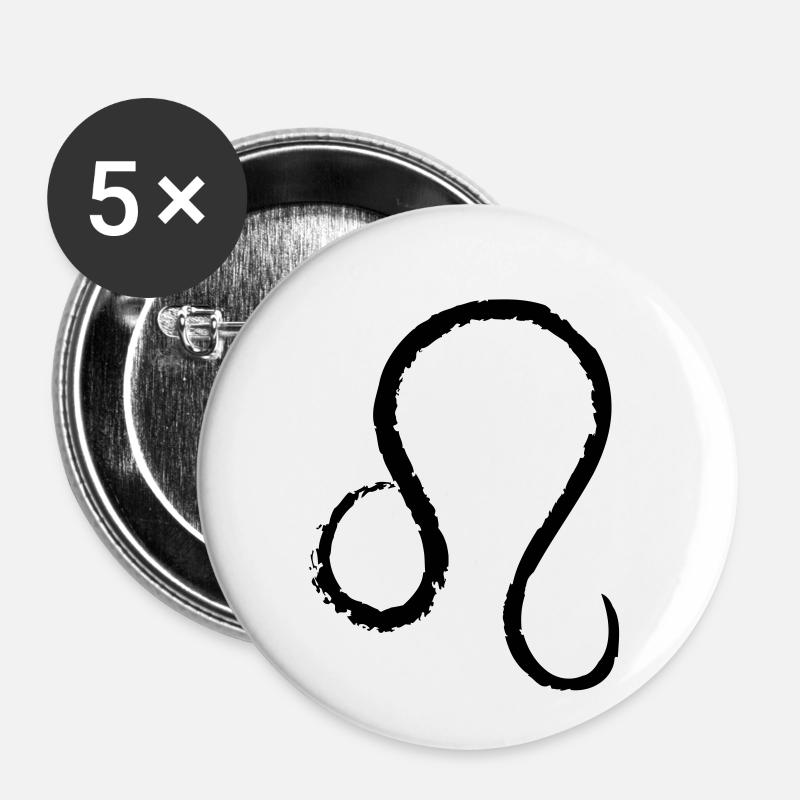 Zodiac sign Leo - Leo - Buttons small 1''/25 mm (5-pack) - white