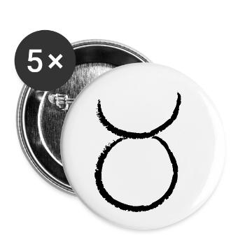 Sternzeichen Stier - Taurus - Buttons klein 25 mm (5er Pack) - Weiß - Vorne