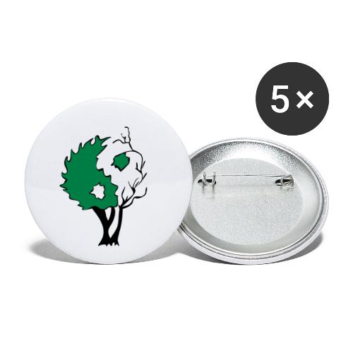 Yin Yang Arbre - Lot de 5 petits badges (25 mm)