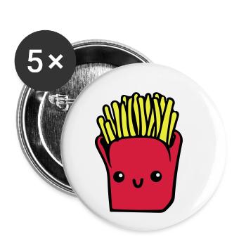French fries - Buttons small 1''/25 mm (5-pack) - white - Front