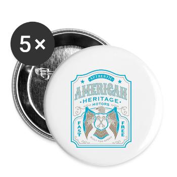 American Motors Design - Buttons klein 25 mm (5er Pack) - Weiß - Vorne