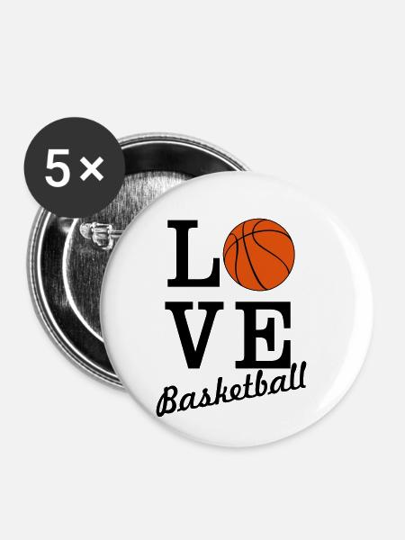 dear basketball - Buttons small 1''/25 mm (5-pack) - white