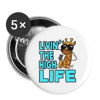 High Life - Buttons klein 25 mm (5er Pack) - Weiß - Vorne