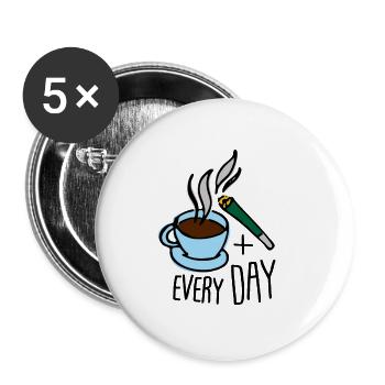 Coffee Cigarette - Lot de 5 petits badges (25 mm) - blanc - Devant