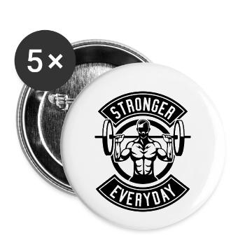 Stronger Than All - Buttons small 1''/25 mm (5-pack) - white - Front