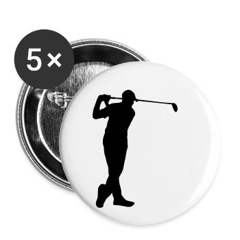 Golf player - Buttons small 1''/25 mm (5-pack) - white - Front