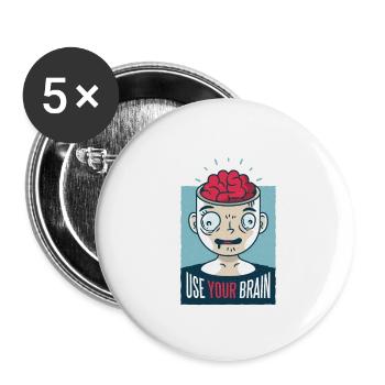 lustige Sprüche - Buttons klein 25 mm (5er Pack) - Weiß - Vorne