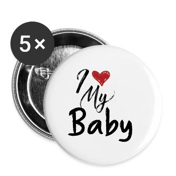 pregnant baby child born birth gift idea - Buttons small 1''/25 mm (5-pack) - white - Front