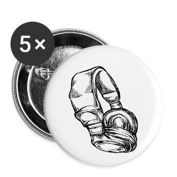 Headphone - Buttons small 1''/25 mm (5-pack) - white - Front