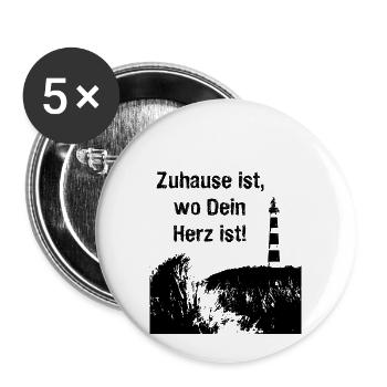 Ameland: Zuhause ist, wo Dein Herz ist! Geschenk - Buttons klein 25 mm (5er Pack) - Weiß - Vorne