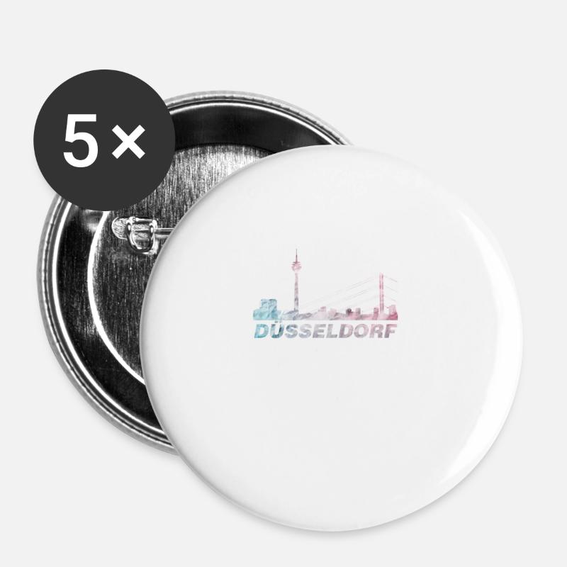 Dusseldorf - Buttons small 1''/25 mm (5-pack) - white