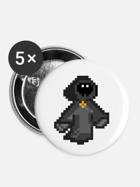 Death Pixel Art - Buttons klein 25 mm (5er Pack) - Weiß