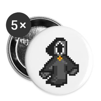 Death2 Pixel Art - Lot de 5 petits badges (25 mm) - blanc - Devant