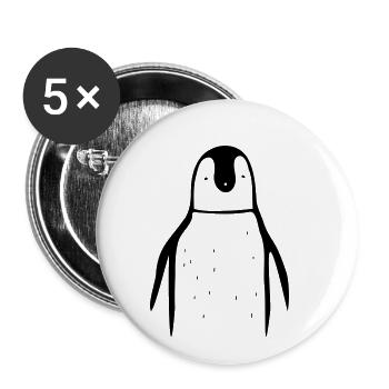 manchot - Lot de 5 petits badges (25 mm) - blanc - Devant