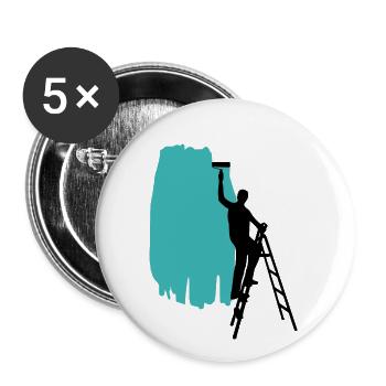 Painter Painting Background turquoise - Buttons small 1''/25 mm (5-pack) - white - Front