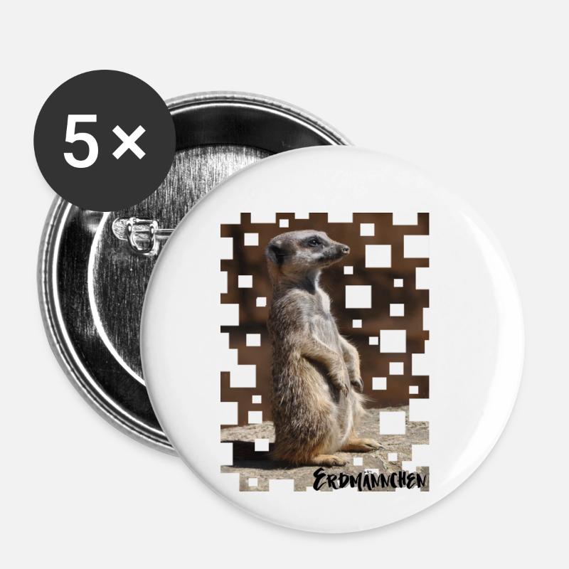 meerkat - Buttons small 1''/25 mm (5-pack) - white