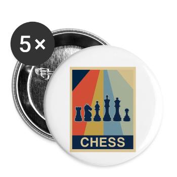 Schach - Buttons klein 25 mm (5er Pack) - Weiß - Vorne