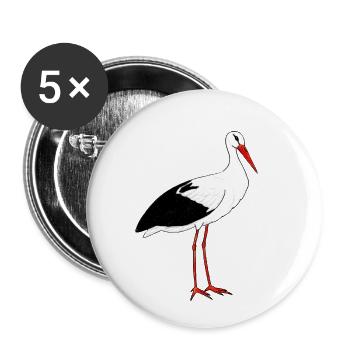 stork - Buttons small 1''/25 mm (5-pack) - white - Front