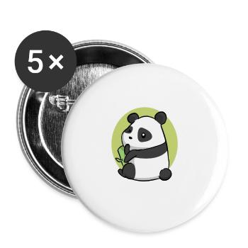 Panda - Buttons klein 25 mm (5er Pack) - Weiß - Vorne