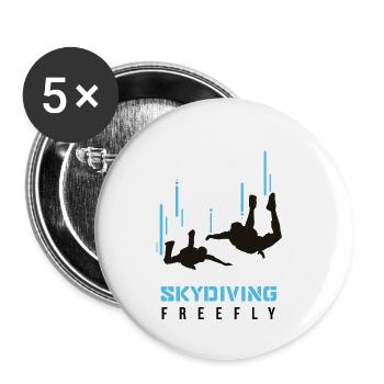 Skydiving - Buttons small 1''/25 mm (5-pack) - white - Front