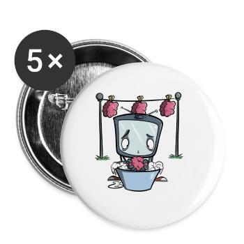 TV brainwashing - TV Brainwash - Buttons small 1''/25 mm (5-pack) - white - Front