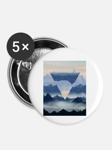 Berglandschaft - Buttons klein 25 mm (5er Pack) - Weiß