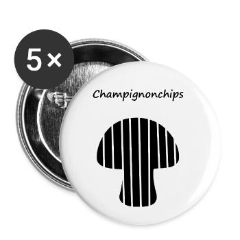 Pilz Chips - Buttons klein 25 mm (5er Pack) - Weiß - Vorne